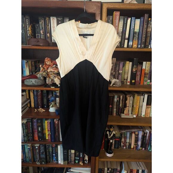 L.K. Bennet Women’s U.S. 12 Two Tone Pencil Skirt Dress Silk & Wool Sleeveless - Picture 1 of 9